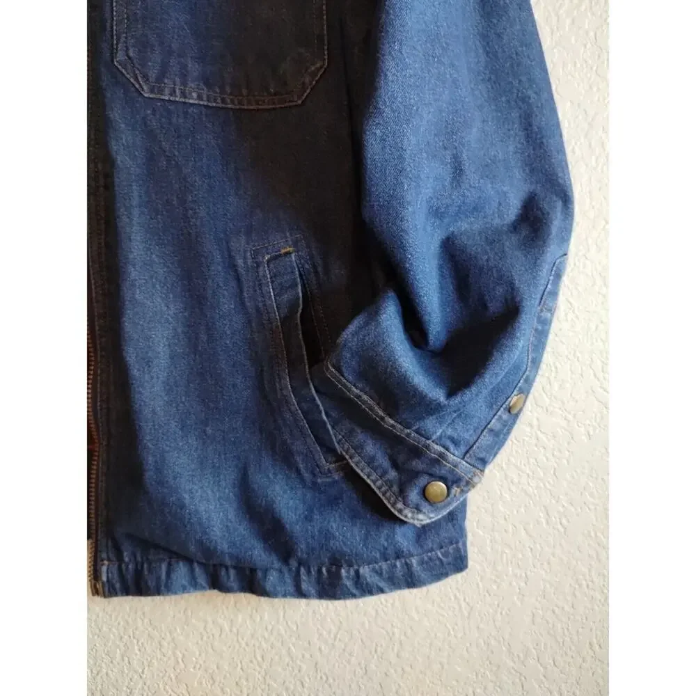 Vintage Men Duke 90s Y2k Western Blanket Lined Denim 100% Cotton Jacket Size M *